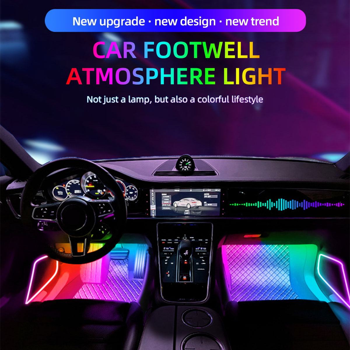 2/4w1 12/18 LED RGB Tęczowa De – Led Ambient Interior Car Lights App Control recenzja i cena