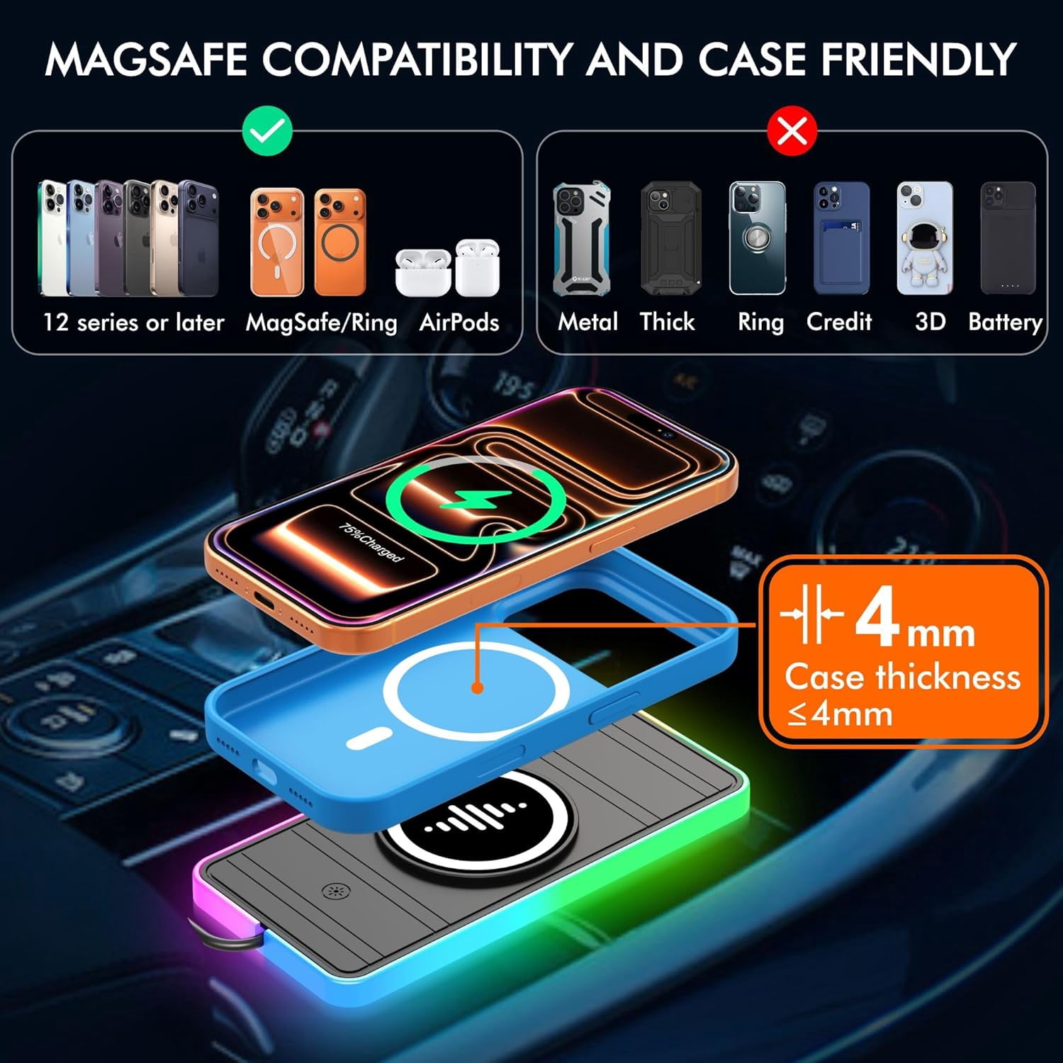 Magnetyczna ładowarka samochod – Wireless Car Charger Mount Fast Charging recenzja i cena